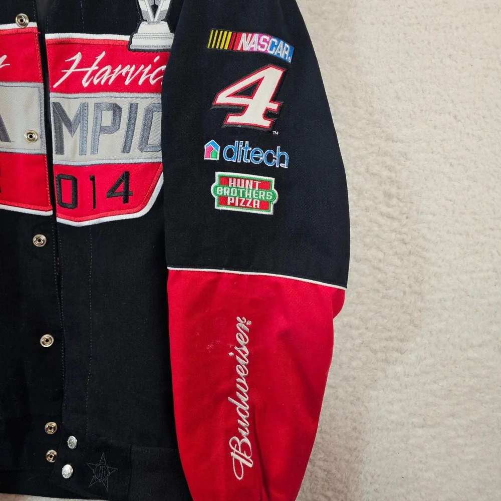 JH Design NASCAR Kevin Harvick 2014 Champion Racing Jacket Mens Large Budweiser